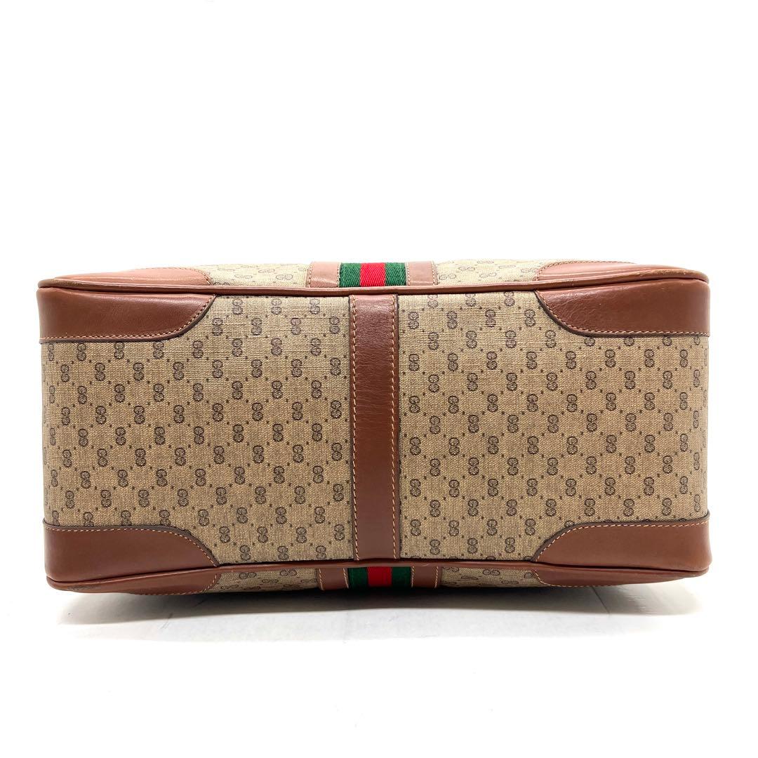 【極美品】グッチ ボストンバッグ シェリーライン マイクロGG PVC