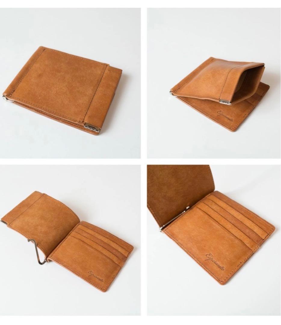 136【新品】エスペラントesperantoケース付マネークリップキャメル