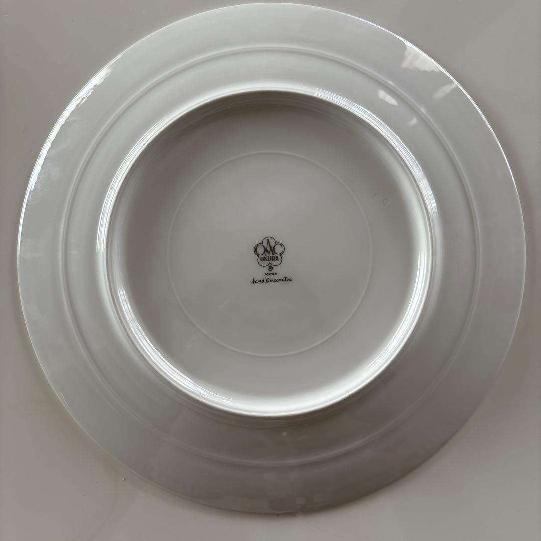 大倉陶園　ロイヤルブルークラウン（瑠璃エンボス）　20cmデザート皿　2枚セット