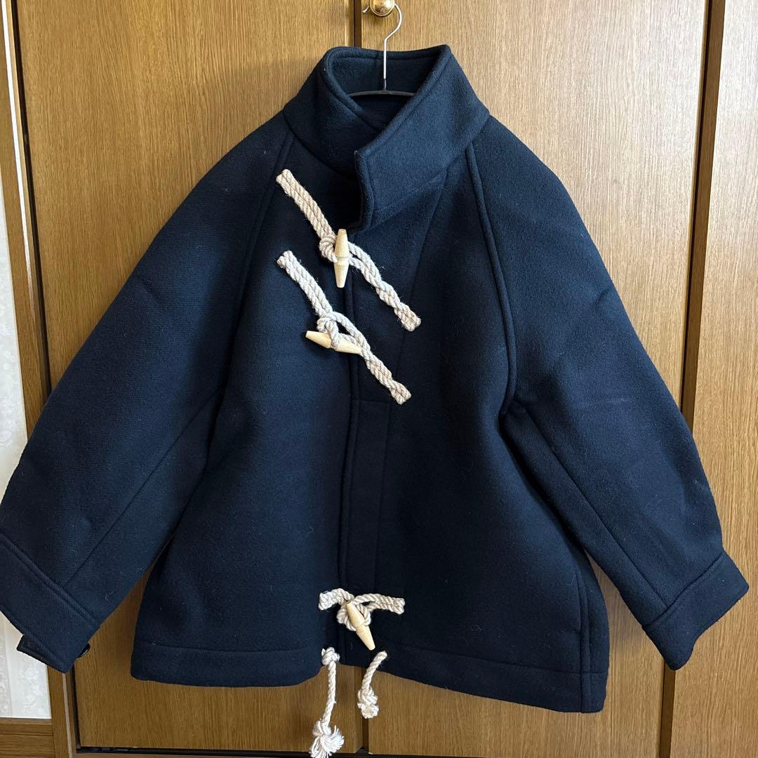 HYKE ブラック ダッフルコート 1 (SMALL)