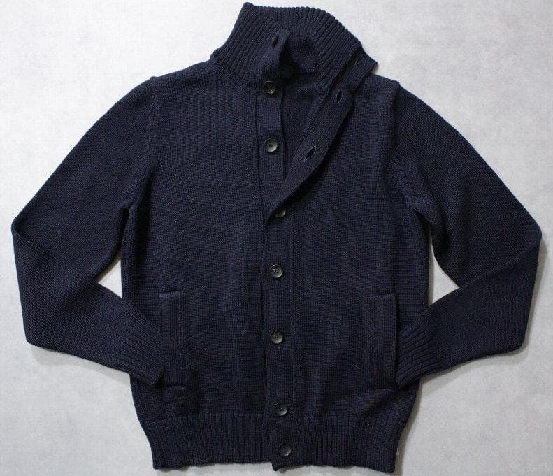 ZANONE★新品8.9万円ザノーネ「CHIOTO」スタンド衿カーディガン46紺