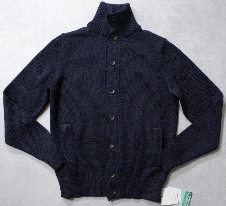 ZANONE★新品8.9万円ザノーネ「CHIOTO」スタンド衿カーディガン46紺