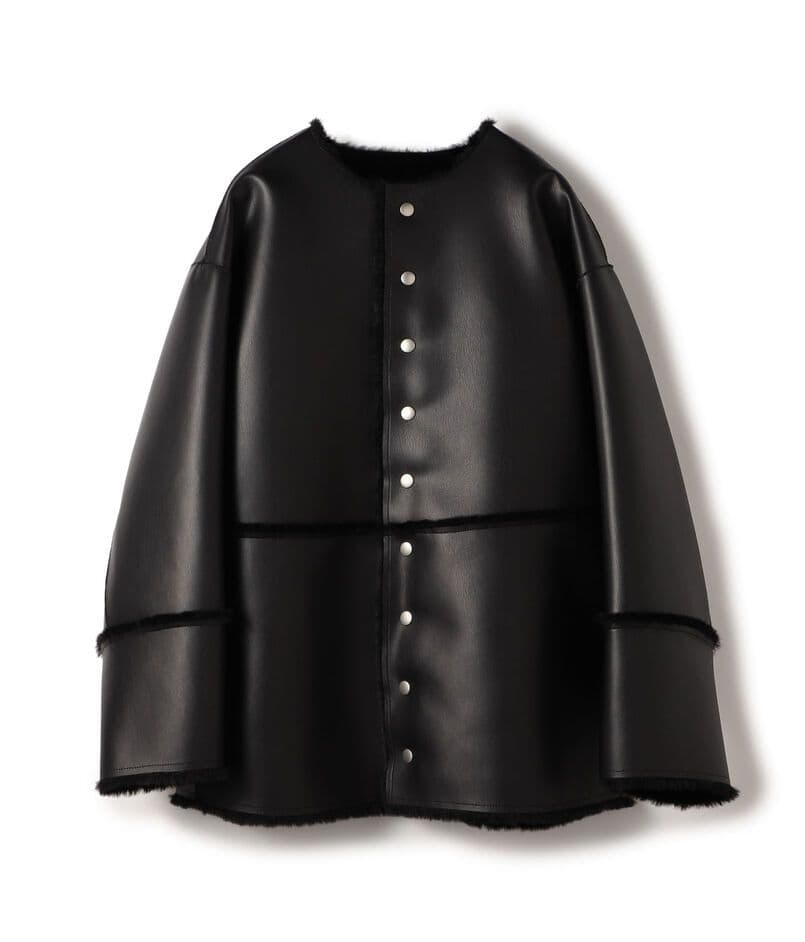 25AW【MACPHEE】フェイクムートン リバーシブルショートコート