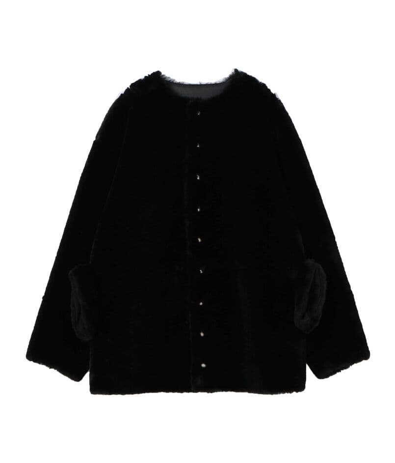 25AW【MACPHEE】フェイクムートン リバーシブルショートコート