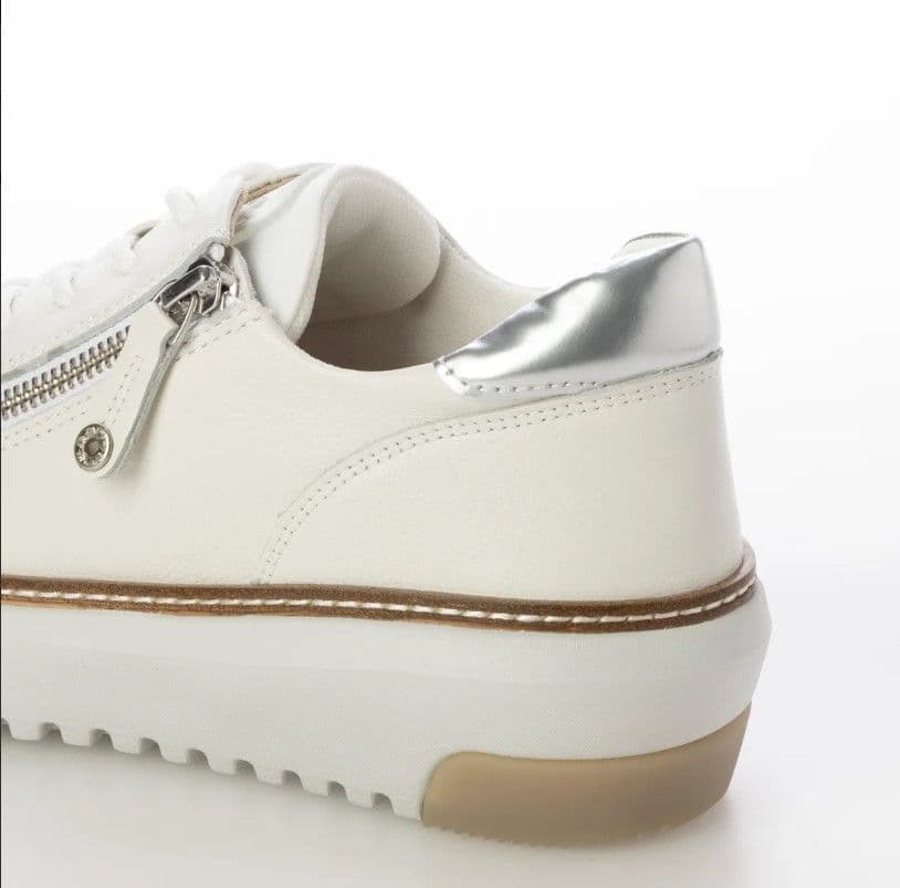 fitfit 新品24.5 ◆アウトステッチビューレザースニーカー(ホワイト)