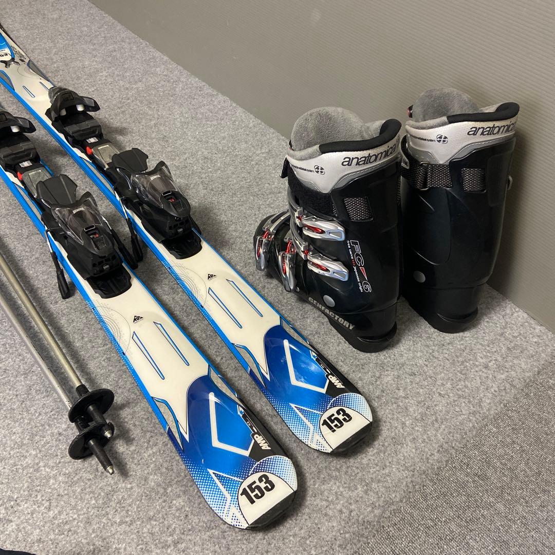 ★美品★メンテ済 大人スキーセット 板153cm ブーツ 25~25.5cm