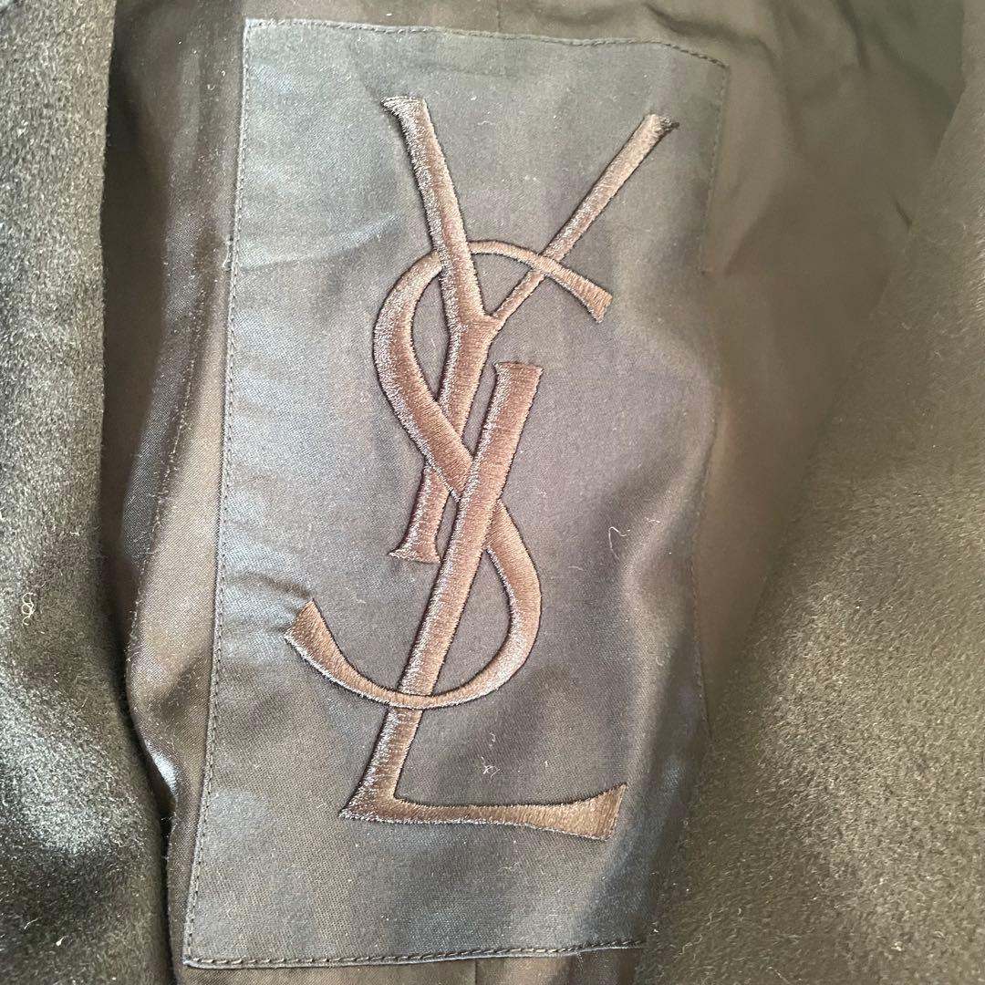 Yves Saint Laurent ダブルブレスト チェスターコート 黒