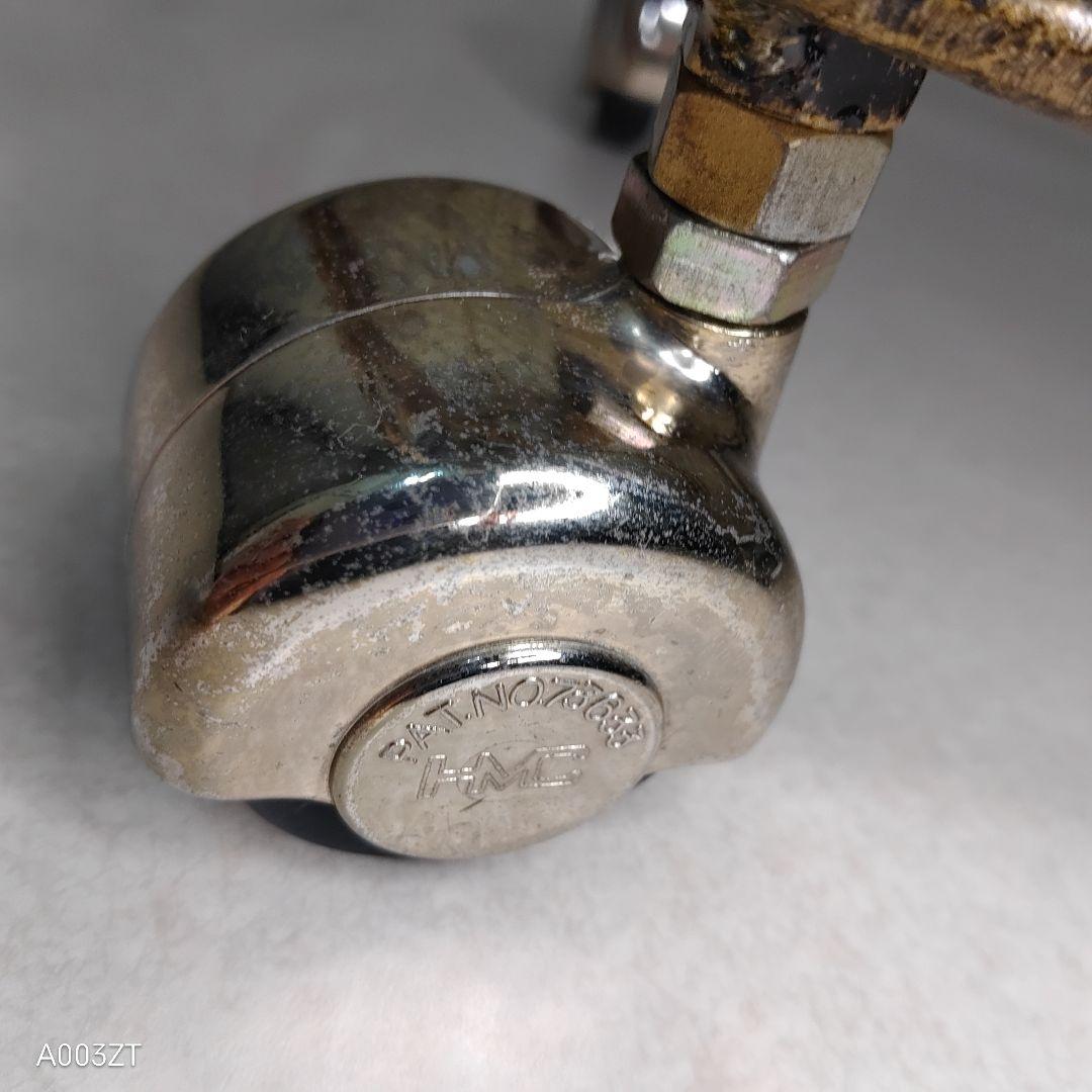 ガラステーブル 薔薇 サイドテーブル ゴールド キャスター付き