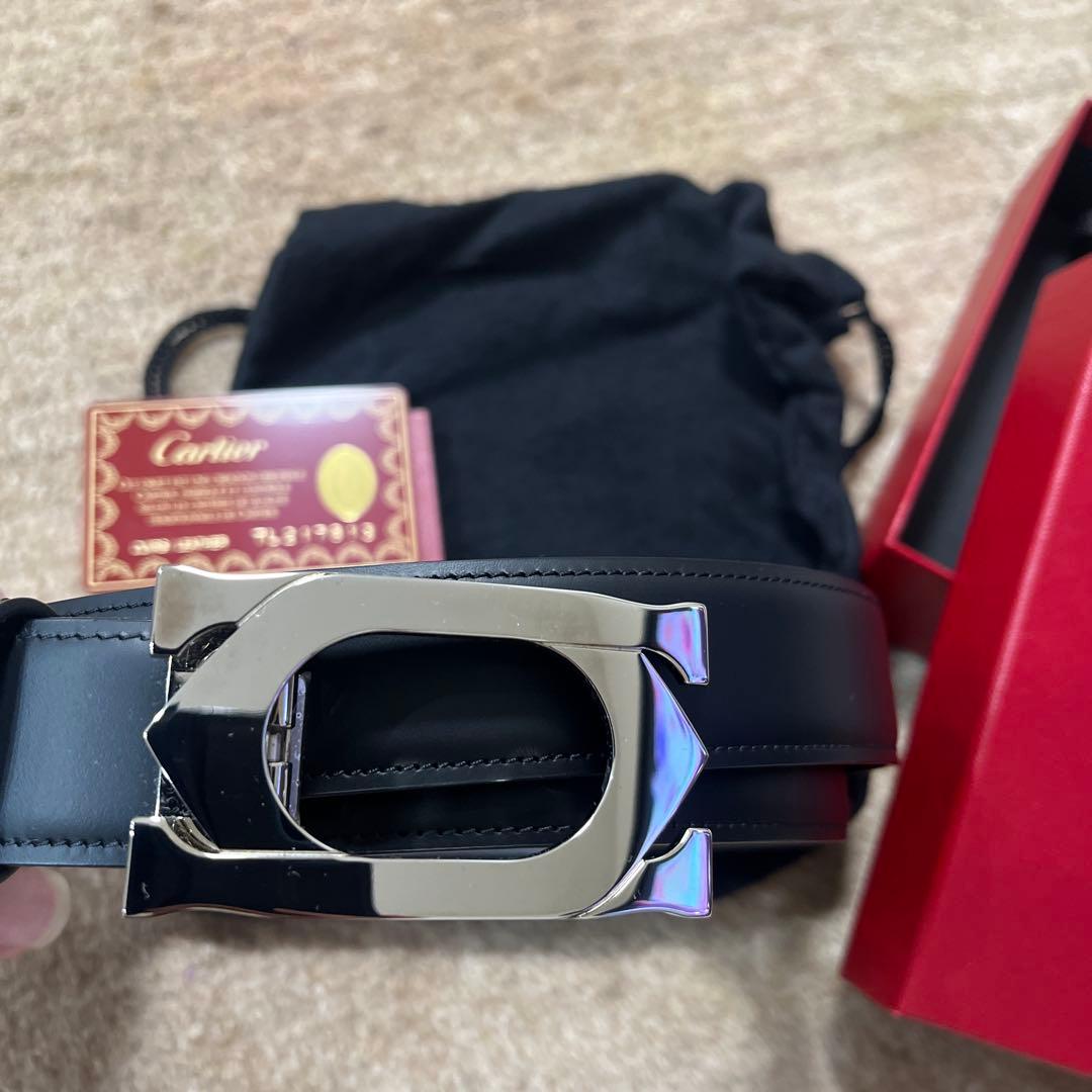 まき　極美品　カルティエ　メンズベルトBLACK 95