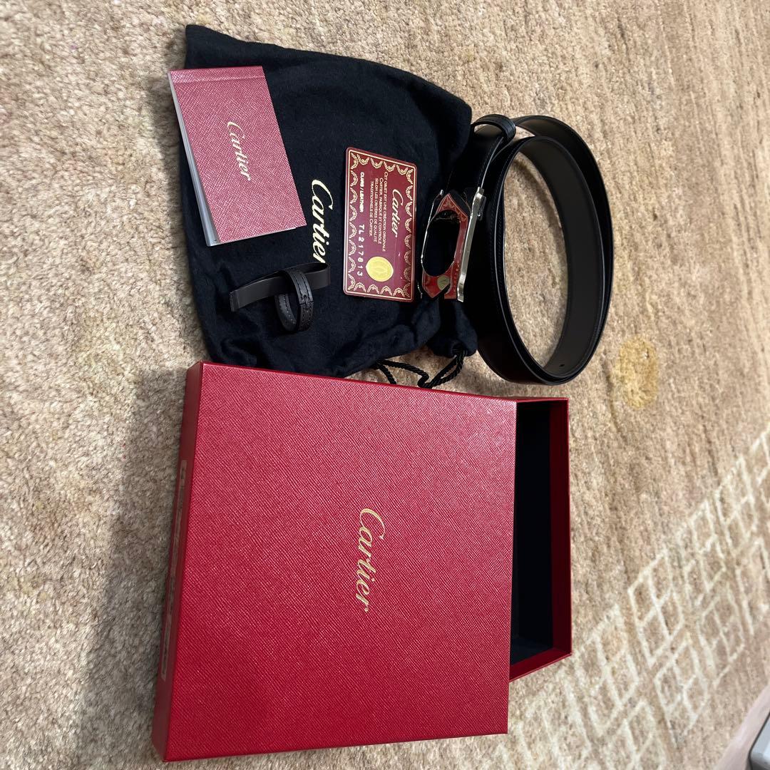 まき　極美品　カルティエ　メンズベルトBLACK 95