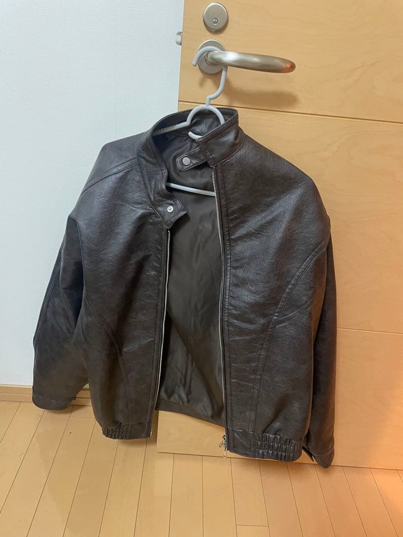 efu エフ FAKE LEATHER BIG JACKET レザージャケット