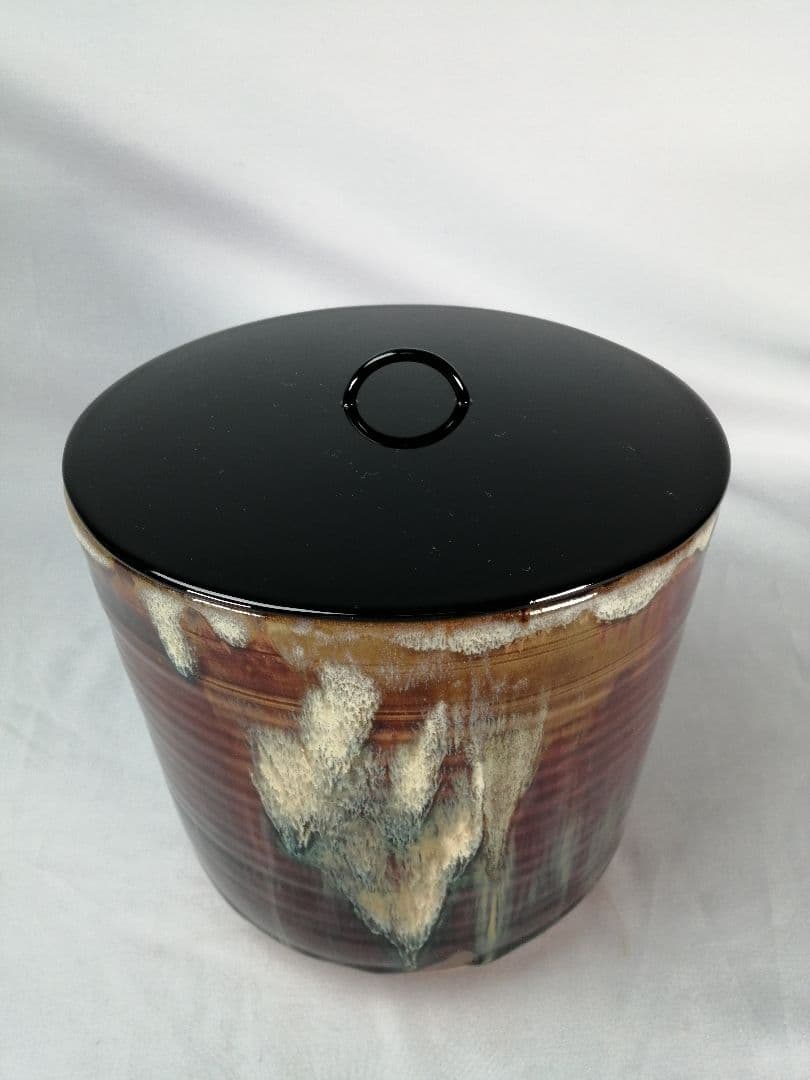 【茶道具】高取喜恵造　高取焼丸水指　水指392