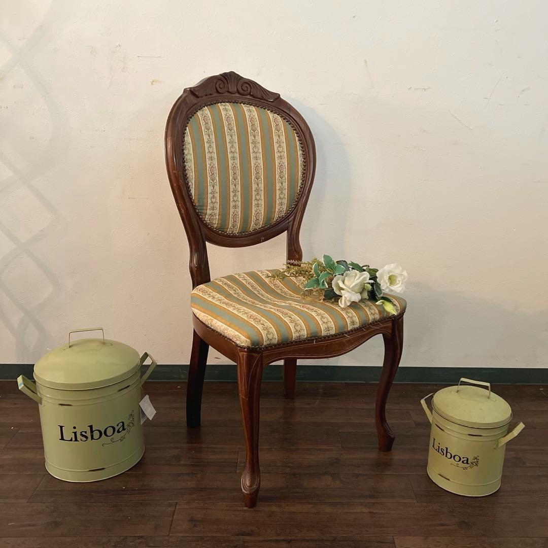 k011 クラシカルなダイニングチェア グリーン系 スタイリッシュなストライプ