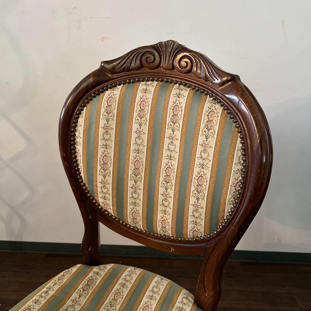 k011 クラシカルなダイニングチェア グリーン系 スタイリッシュなストライプ