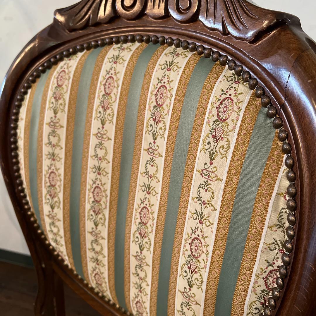 k011 クラシカルなダイニングチェア グリーン系 スタイリッシュなストライプ