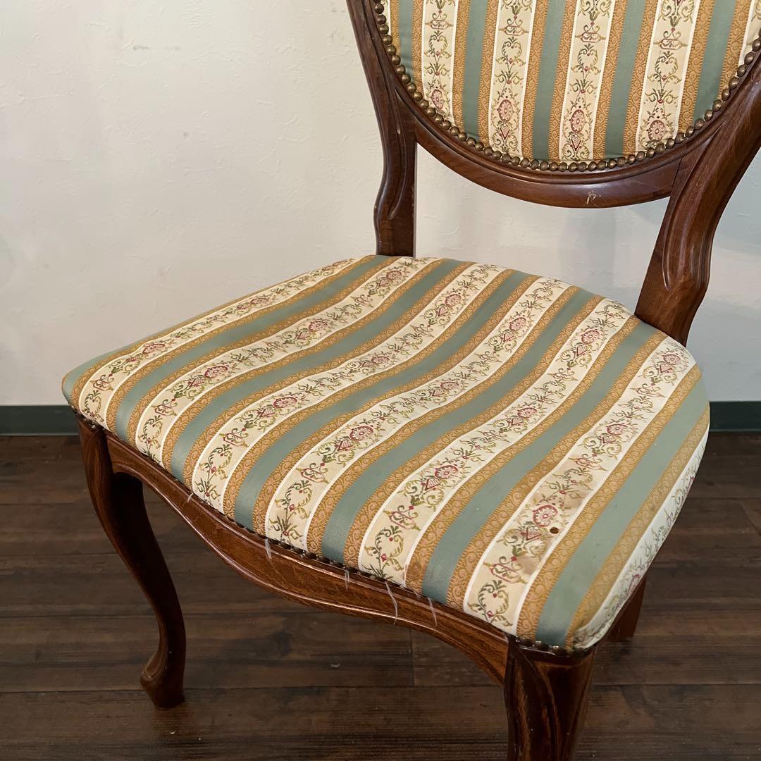 k011 クラシカルなダイニングチェア グリーン系 スタイリッシュなストライプ