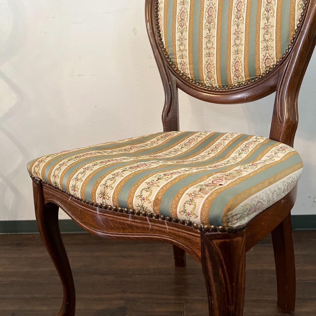 k011 クラシカルなダイニングチェア グリーン系 スタイリッシュなストライプ