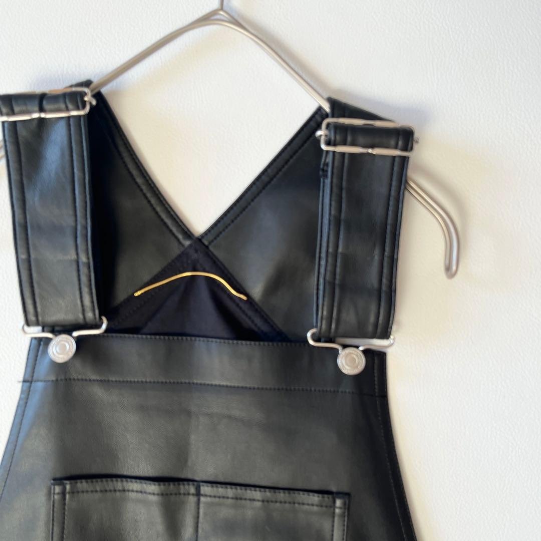 ▼22ss完売品✨美品✨アパルトモン【34】レザー ワンピース オーバーオール
