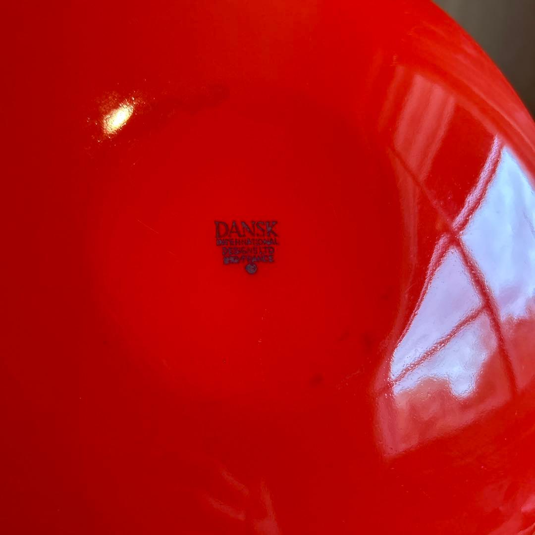 168◆DANSK 25cm 両手鍋フライパン　パエリアパン　赤いホーロー廃盤品