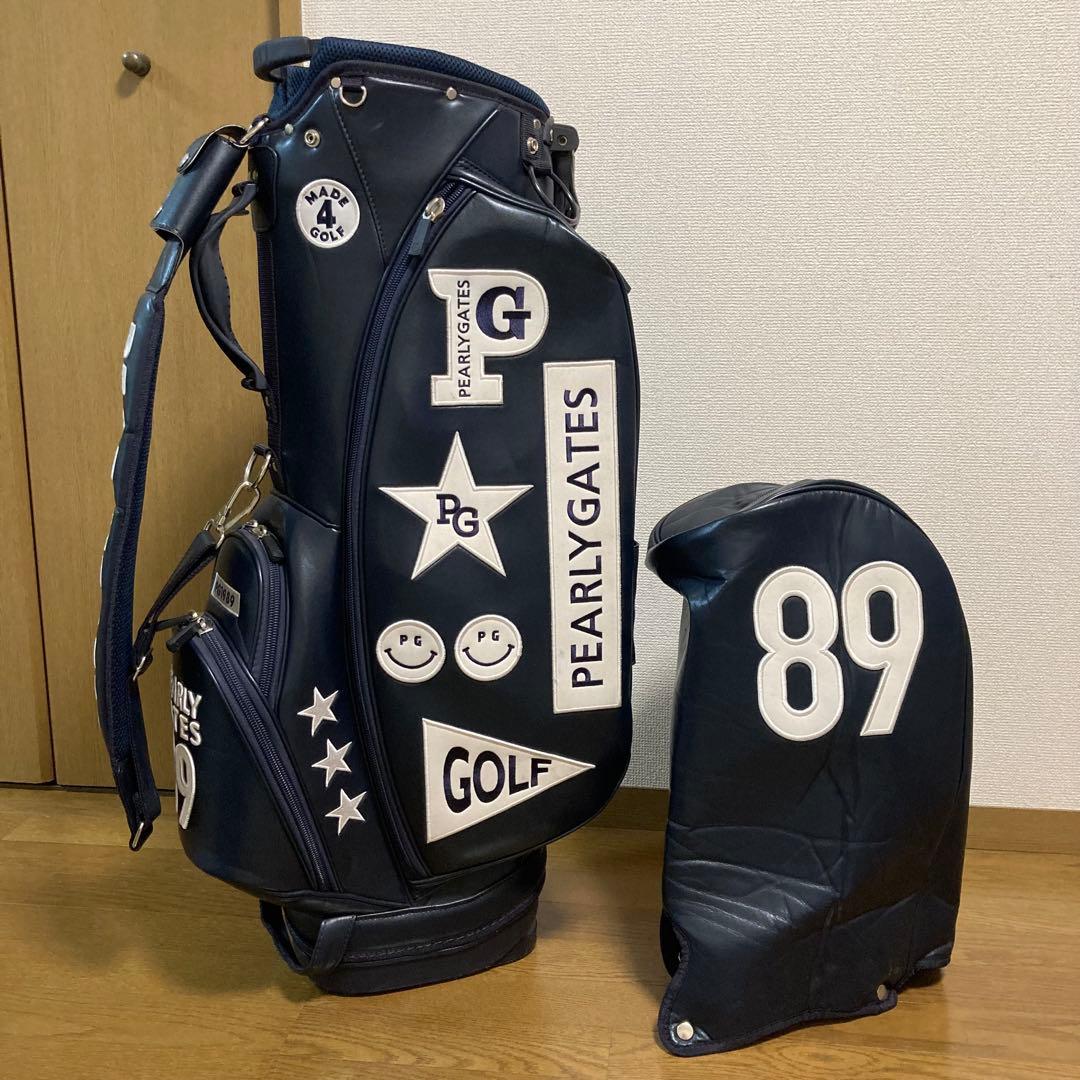 訳ありPEARLYGATES パーリーゲイツ キャディバッグ ネイビー スタンド