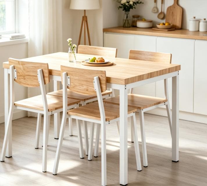 ダイニングテーブル1点×チェア4脚 4人用伸長式 折りたたみダイニングテーブル