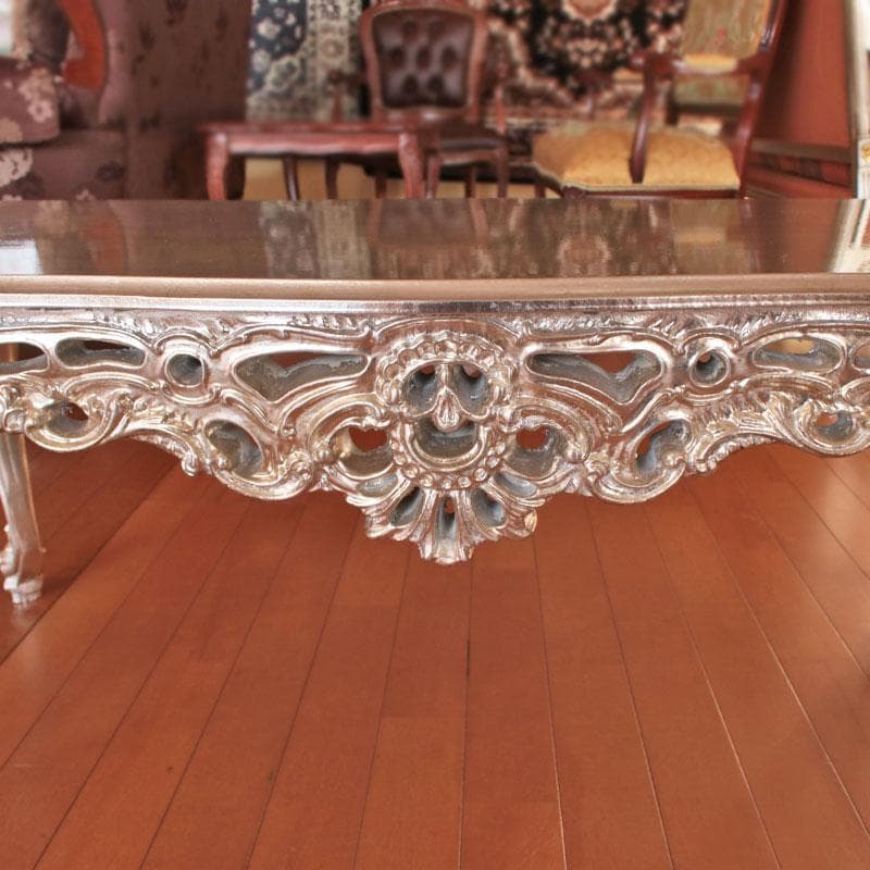 イタリア製 ローテーブル シルバー センターテーブル 銀 602-1073