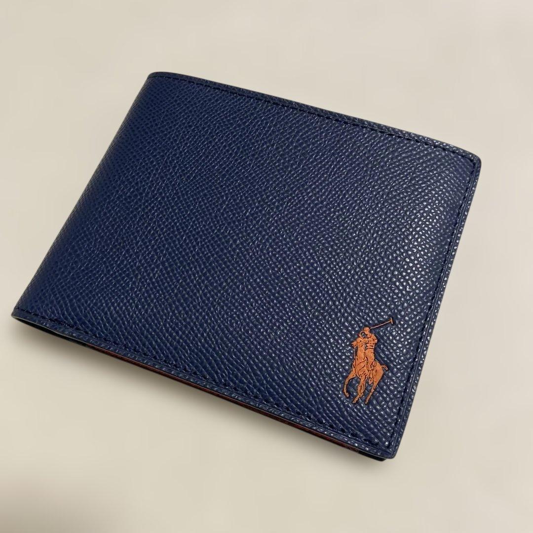 Polo Ralph Lauren ネイビー 二つ折り財布 アウトレット