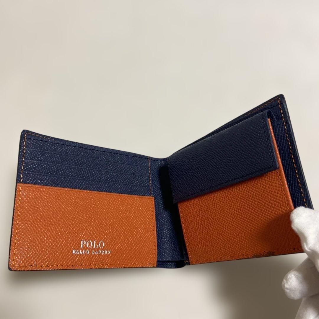 Polo Ralph Lauren ネイビー 二つ折り財布 アウトレット
