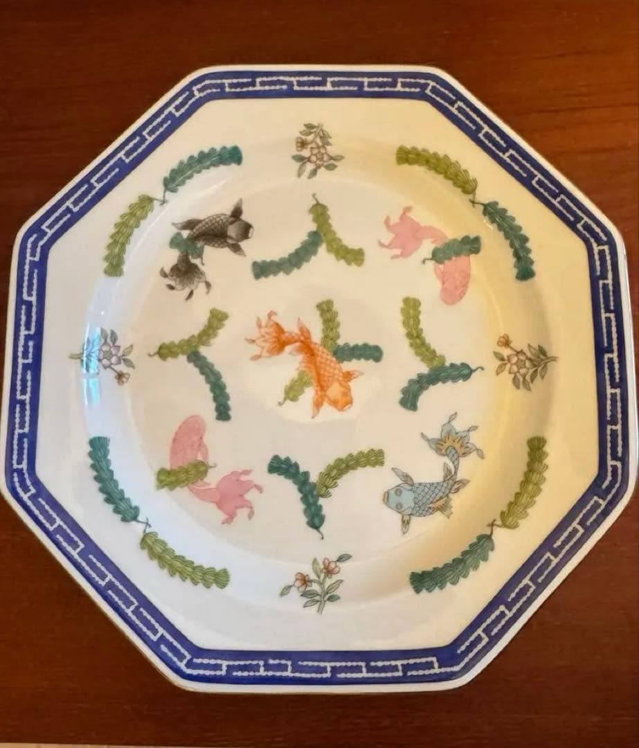 ③アベマール様美品☆ヘレンド ポワッソン プレート22cmオクタゴナル