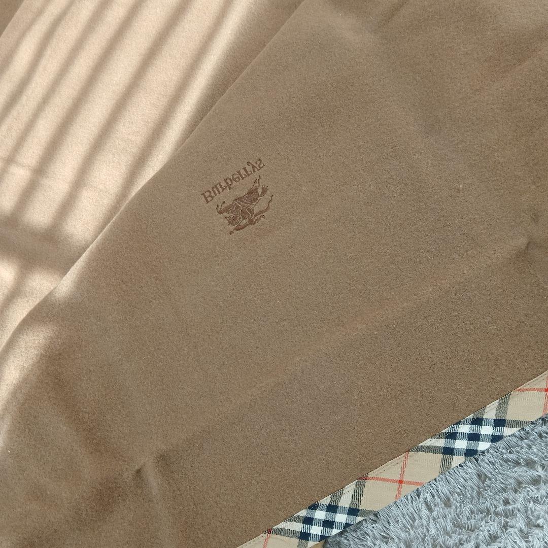 新品　バーバリー　毛布　ウール100%　茶系　ノバチェック
