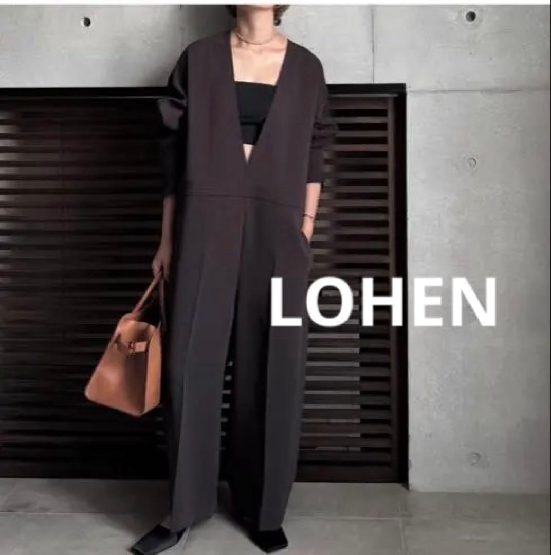 LOHEN /ＶNECK COMBINASON Ｖネックコンビネゾン36茶