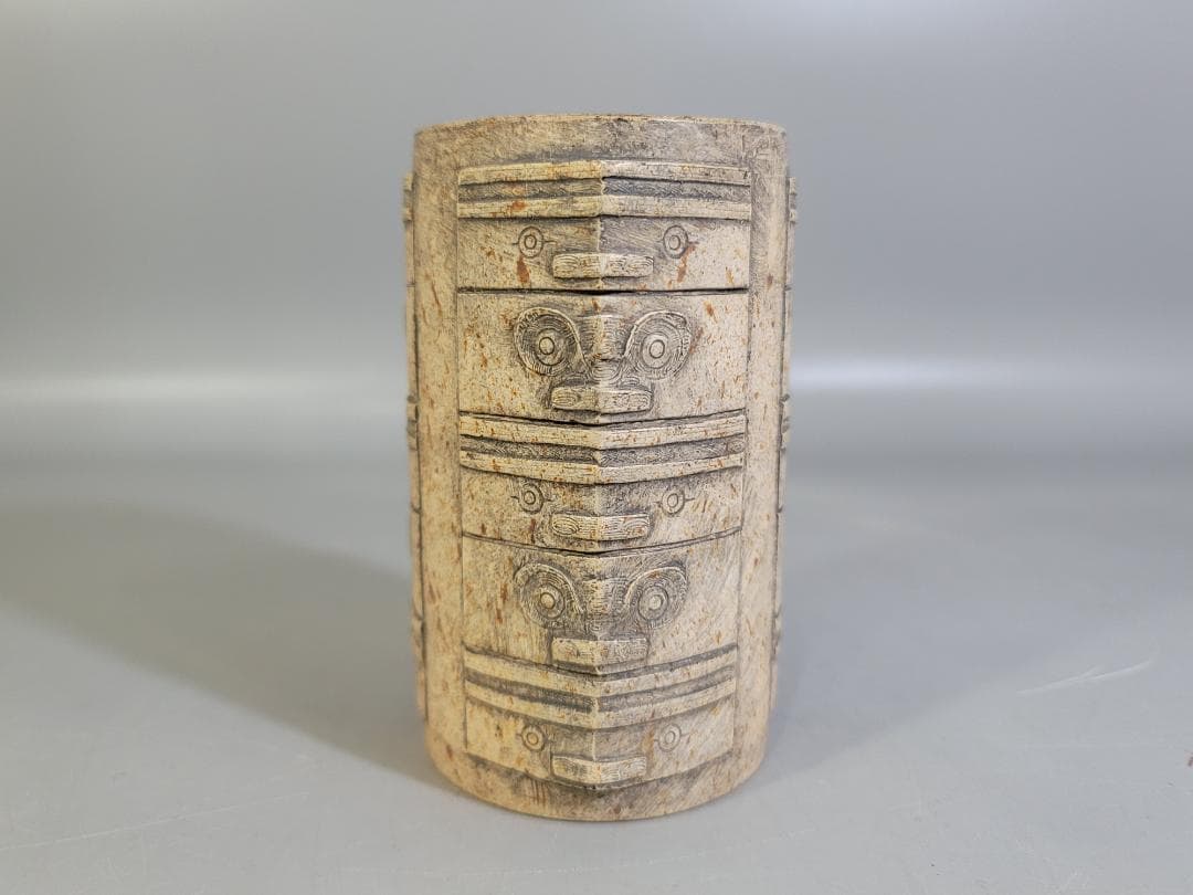 中国 玉石刻 幾何学模様 環 祭飾 DT566