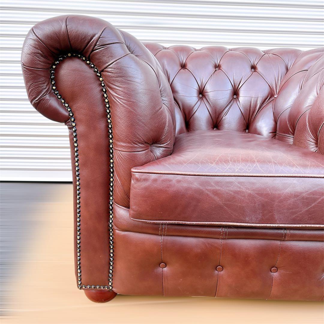 2★送料込み★チェスターフィールドソファ 一人掛け【神奈川県厚木市引取可】