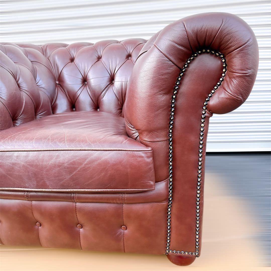 2★送料込み★チェスターフィールドソファ 一人掛け【神奈川県厚木市引取可】