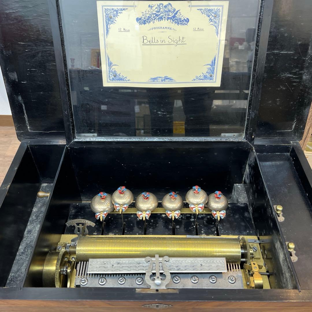 可動品約65弁ベル六個12曲極太超特大オルゴール約23kg東な7-0909⭐︎2F