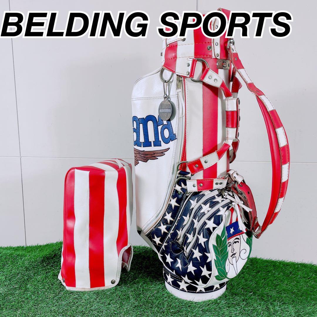 ゴルフ　6口　キャディバッグ　ベルディングスポーツ　星条旗　N1930