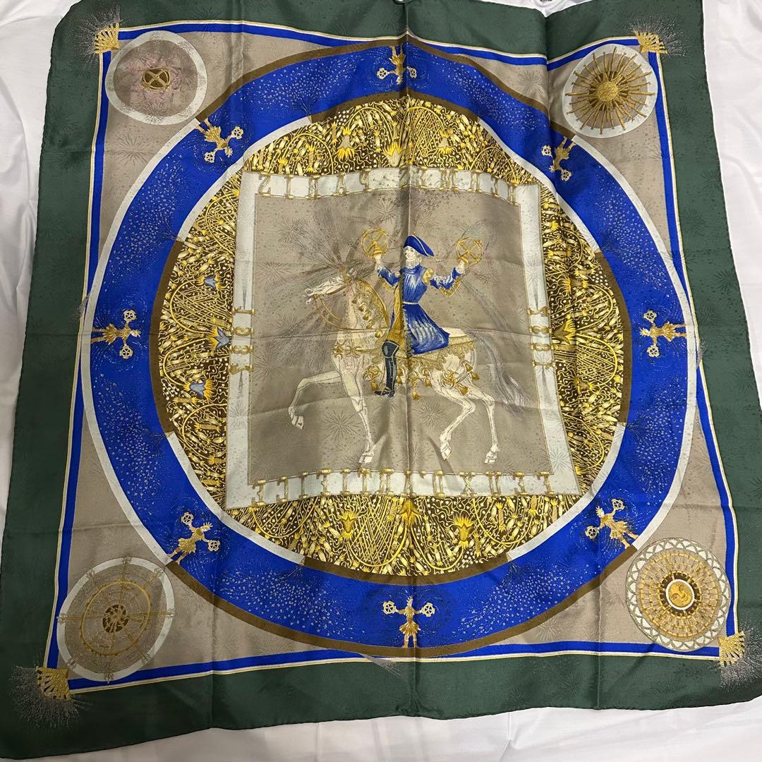 エルメス☆カレ90☆スカーフ☆シルク☆FEUX D'ARTIFICE（花火）