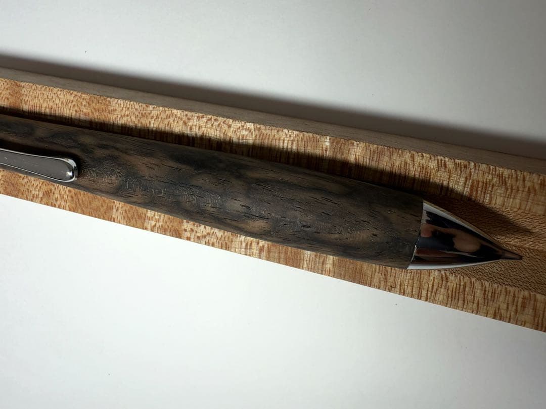 もも　工房楔　黒柿孔雀杢　トレチェーレ　ボールペン　筆記具