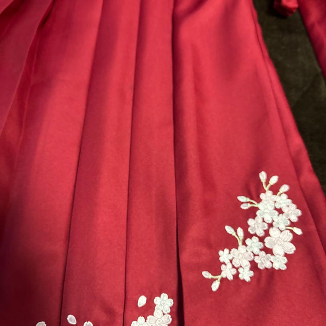 キャサリンコテージ　袴セット150 赤　黒　髪飾りのおまけ付き