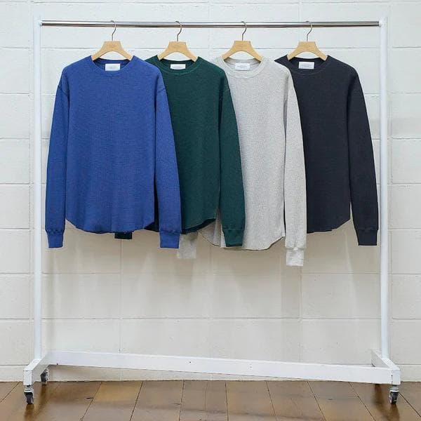 トップス UNUSED US2368 Long Sleeve Waffle T-shirt