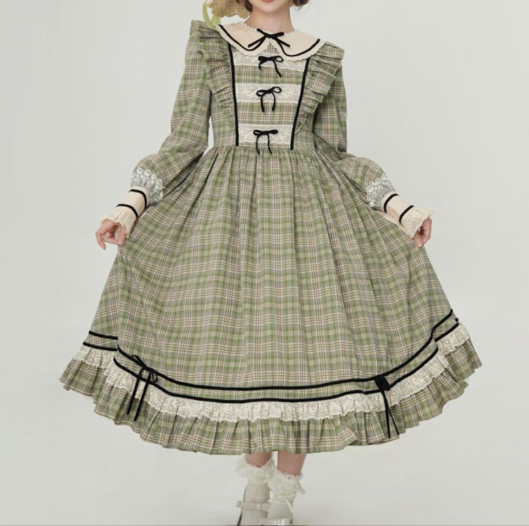 【美品】星箱works 小鳥恋歌2.0 ワンピース グリーン Lサイズ