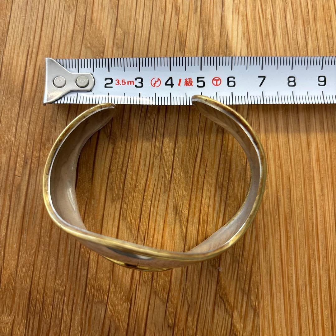 ヴィンテージ メキシカンジュエリー シルバー ウェーブ ボーン バングル