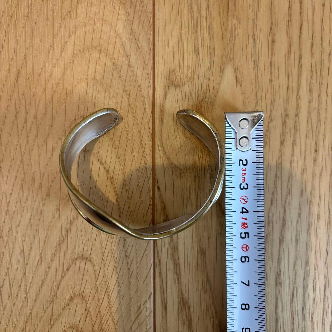 ヴィンテージ メキシカンジュエリー シルバー ウェーブ ボーン バングル