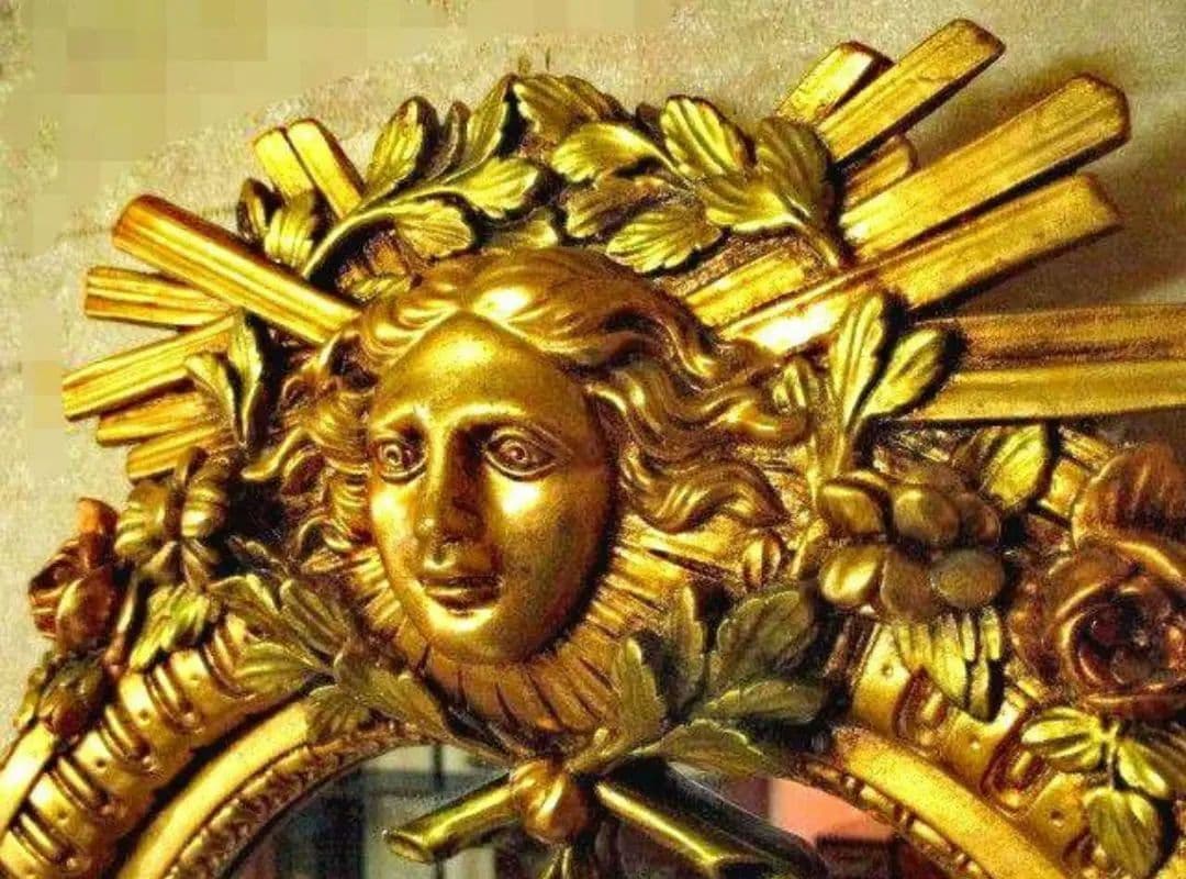 新生活 壁掛けミラー スペイン製 ゴールド縁 鏡 姿見鏡