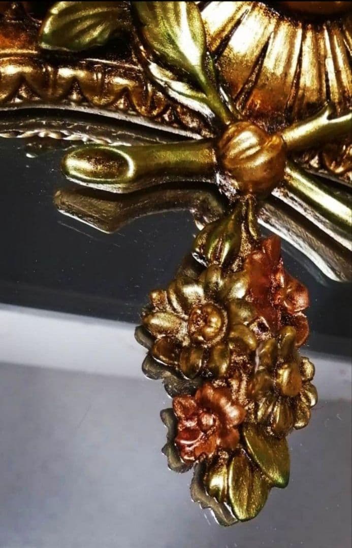 新生活 壁掛けミラー スペイン製 ゴールド縁 鏡 姿見鏡