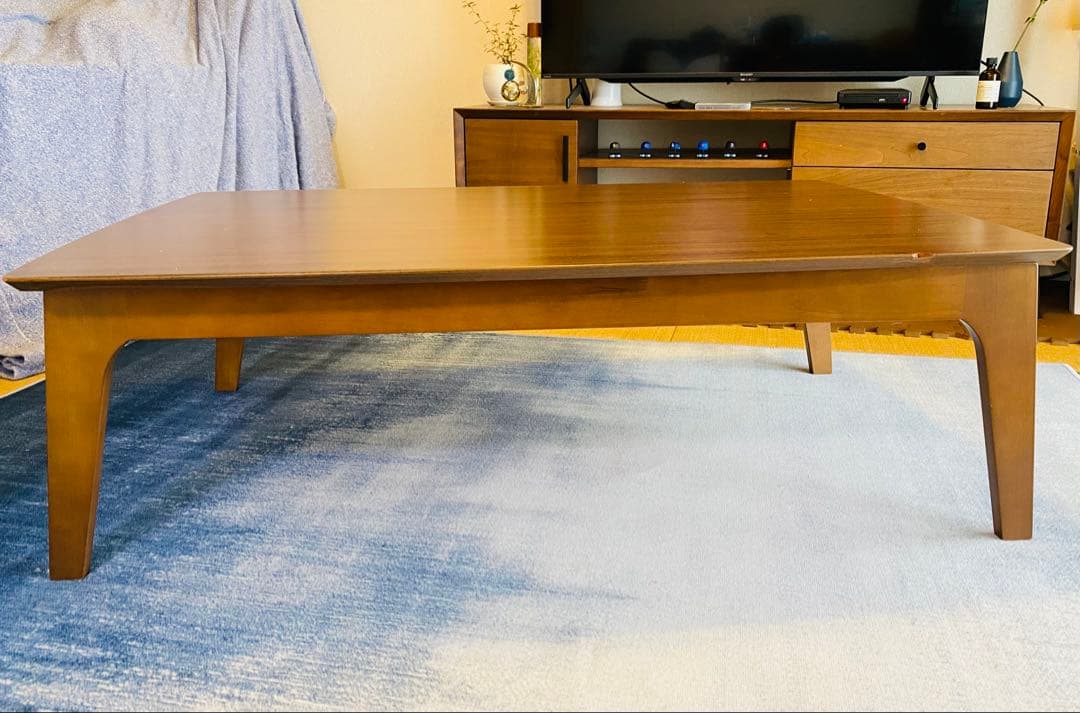 8600円の送料込み　ブラウン木製こたつ シンプルモダン　かけ布団付き