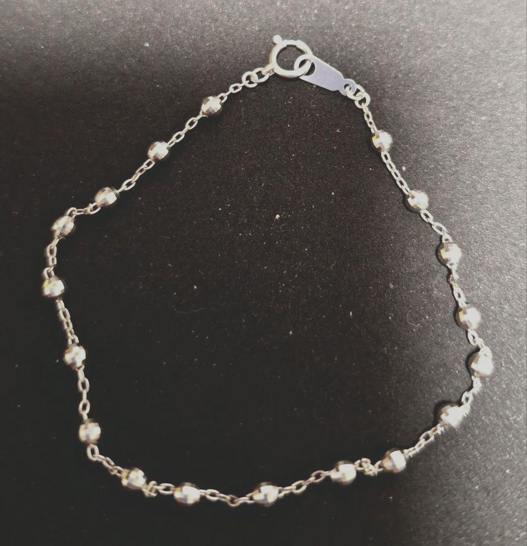 K18WG ミラーボール　ブレスレット　18金　シルバー