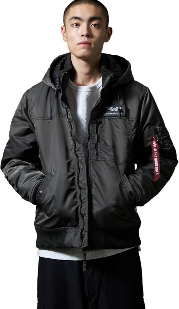 アルファ　フーデッド　ジャケット　L　ブラック