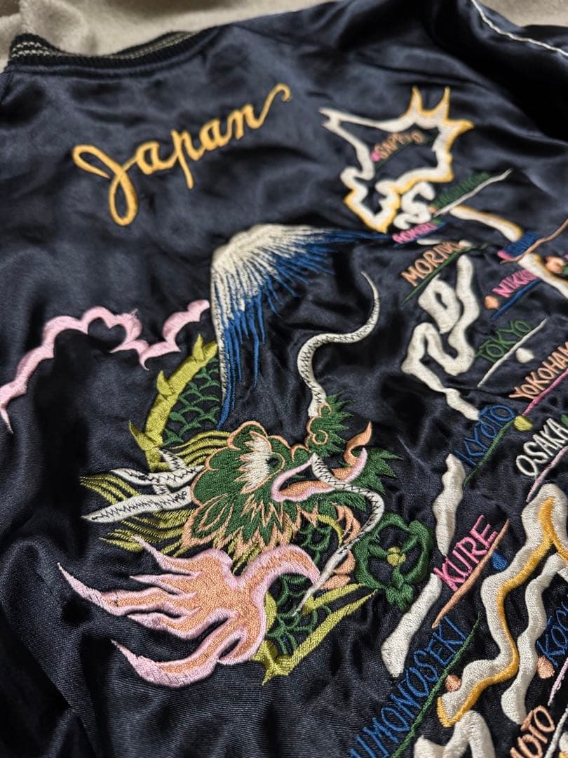 ２面用 テーラー東洋 龍 富士山 地図 日本限定 スカジャン vintage