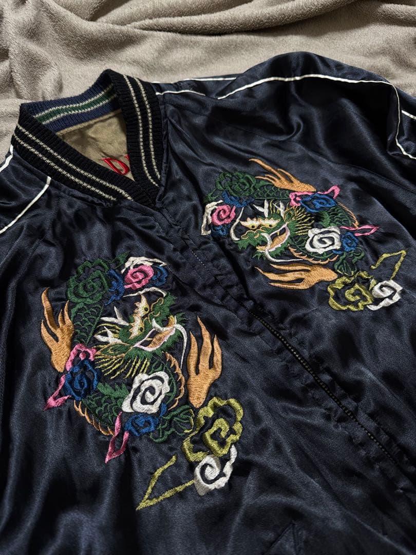 ２面用 テーラー東洋 龍 富士山 地図 日本限定 スカジャン vintage